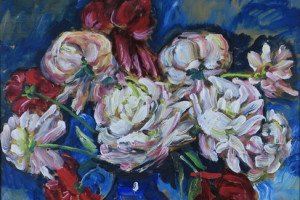 Pivoines au vase bleu