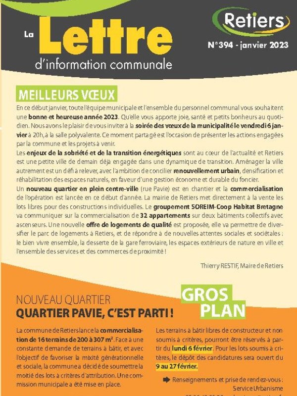 Lettre de janvier 2023