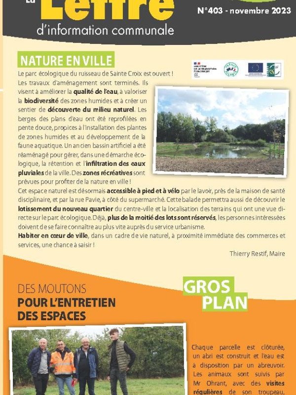 Lettre de novembre 2023