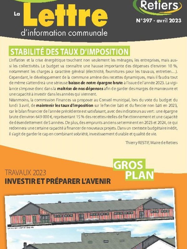 Lettre du mois d'avril 2023