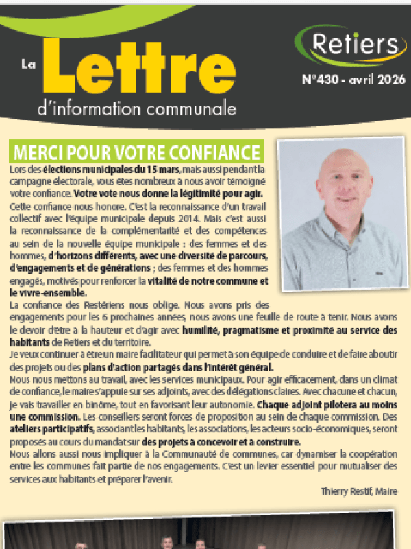 Lettre d'avril 2026