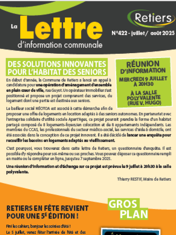 Lettre juillet et août